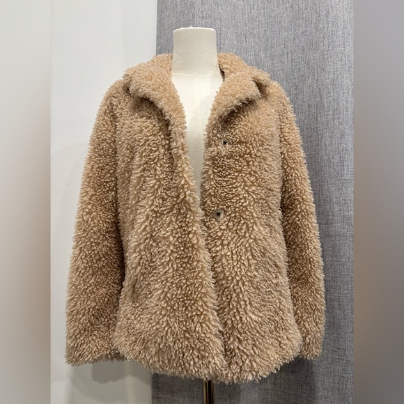 Abercrombie Kids Tan Brown Sherpa Teddy Coat size 11/12 - Picture 8 of 12